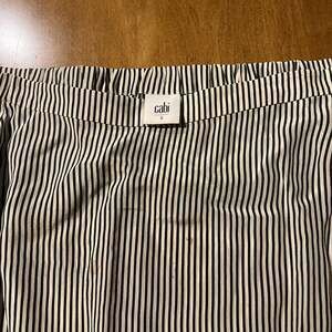 Black and White Striped Long Sleeve Blouse